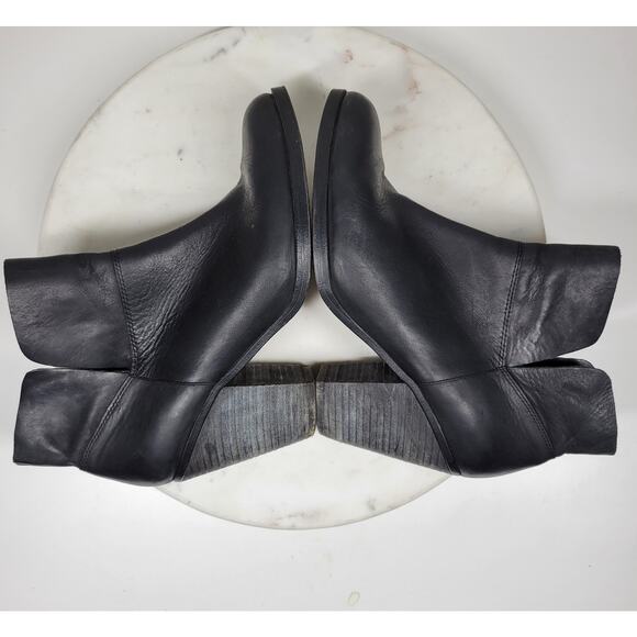 Vince‎ Camuto Helyn Ankle Boots Womens 8.5 Black Soft Leather Pull On Block Heel - Picture 6 of 16